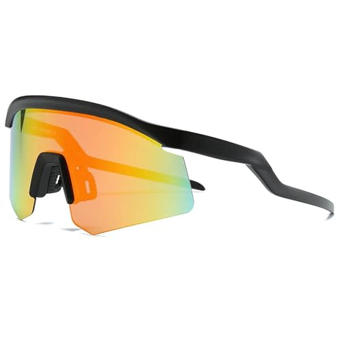 Image of Zig Zag Shield Sports Sunglasses for Cricket Cycling | UV Protected Anti Glare Mirrored Goggles for Men | Anti Fog, Water Repellant, Shatter Resistant, Stylish Branded Coolers