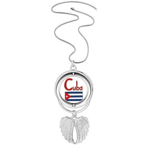 Collier drapeau Cuba ailes d'ange : un bijou résistant qui ne ternit pas