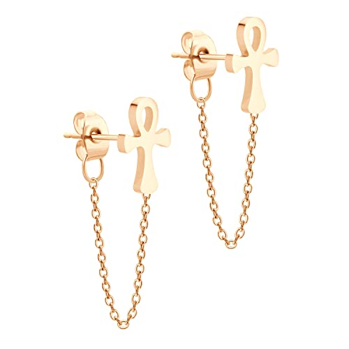 Boucles d'oreilles croix égyptienne Ankh cadeau idéal filles et femmes