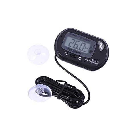 UEETEK Termómetro Acuario de Agua Digital LCD para el terrario Vivarium (Negro) - 2 Piezas Cover