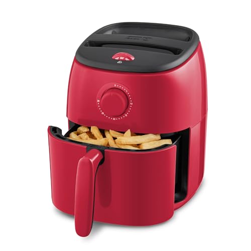 Image of Dash Tasti-Crisp Air Fryer - AirCrisp Technology - Compact Design with Adjustable Temperature Control - Nonstick Fry Basket & Auto Shut-Off Feature - 2.6 Quarts - Red