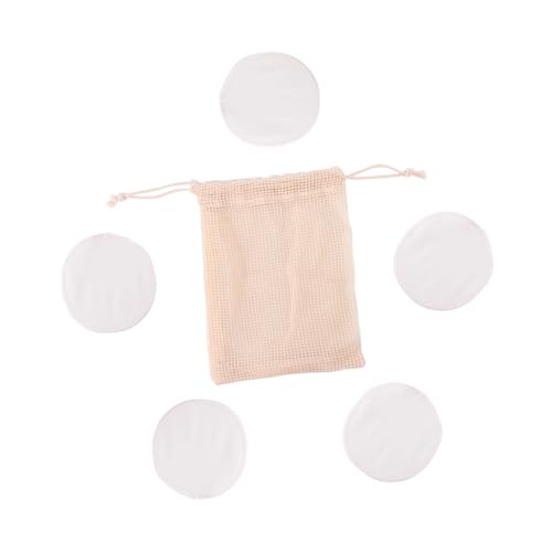 iplusmile 6 piezas Discos Desmaquillantes Reutilizables de Algodón con Bolsa de Almacenamiento Ligera Lavables Suaves para Limpieza Facial y Cuidado Diario