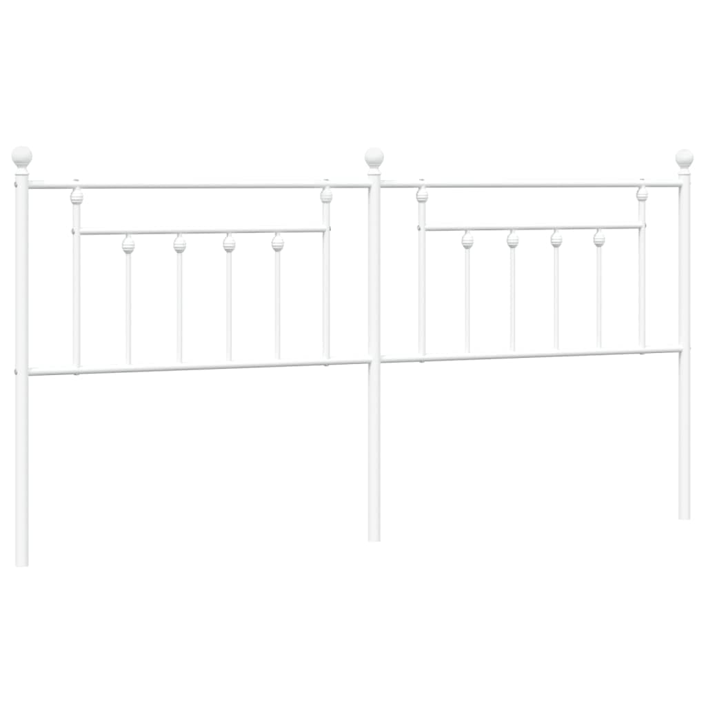 vidaXL Metal Replace Headboard, Bed Header for Bedroom Living Room, Bed Headboard with Metal Legs, White Headboard for Single Bed, White 200 cm