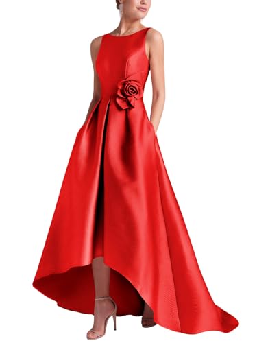 SOLODISH High Low Mother of The Bride Dresses Satin Formal Evening Dresses for Women