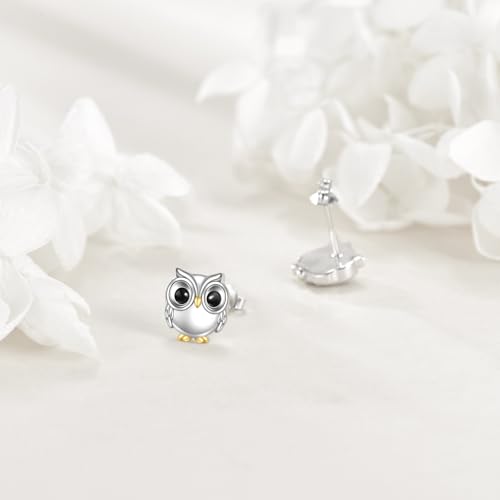 Duck/Dog/Penguin/Chicken/Highland Cow/Ladybug/Crab/Bee/Owl/Octopus/Bat/Dragonfly/Dinosaur Earrings 925 Sterling Silver Paw Print Stud Earrings Cute Animal Jewelry Gifts For Women Friend3