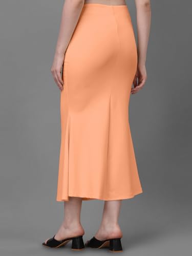 Image of Women's Saree Shapewear Petticoat, Cotton Blend Stretchable Mermaid Skirt, High Waist Tummy Control, Smooth Curve Fit with Adjustable Drawstring