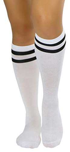 Image of ToBeInStyle Women's Knee High Socks with Striped Top