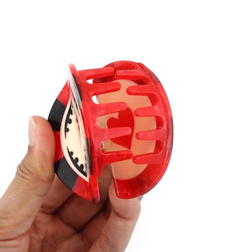 Personalized Acetate Chip Hair Claw Clip with Las Vegas Gaming Chip Design, Red and Black, 1 Piece