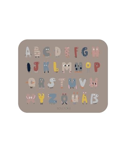 NOUI NOUI Tischunterlage ABC | Platzset für Kinder mit Alphabet | abwischbar flüssigkeitsabweisend BPA-frei | Schützt Oberflächen reduziert Geräusch | Ideal zum Basteln Essen | 55 x 45 cm