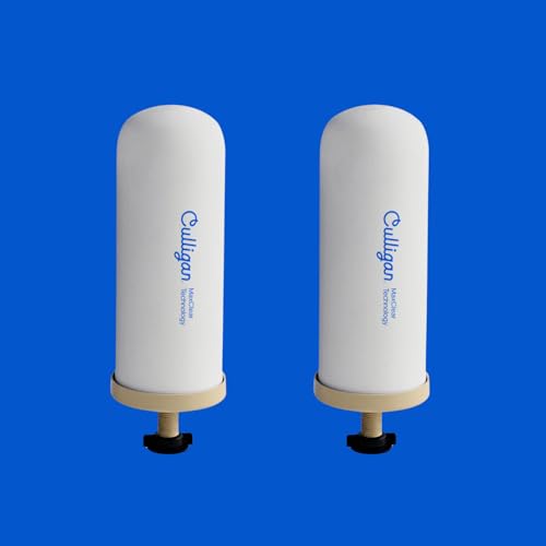 Culligan MaxClear 7 Gravity Water Filter Replacement Compatible with ProOne & Berkey Water Filter Systems Ceramic & Carbon Filter NSF/ANSI Certified Reduce Total PFAS Microplastics & Lead 2-Pack