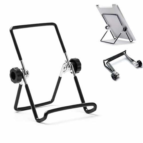 Image of Mizi Adjustable Tablet Stand Holder - Foldable Non-Slip Desk Cradle for 9-12.9 inch Tablets, iPad, Samsung Galaxy Tab, Kindle Fire & More - Multi-Angle Display Stand for Tablets, Photos & Frames - Black