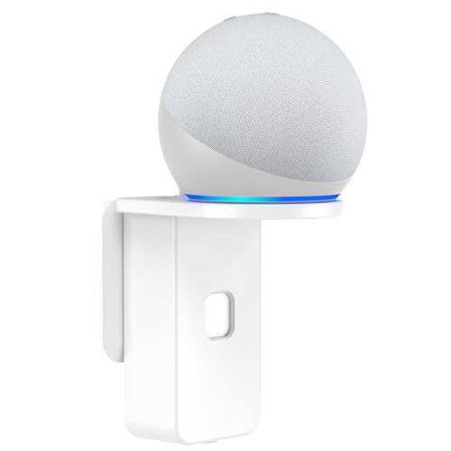PlusAcc Stecker Wandhalterung für Pop/Dot/Google Nest mini - Steckerhalterung Platzsparend für Google XIAO DU Smart Lautsprecher Zubehör ohne Bohren Perfekt für Cafeteria Bad Schlafzimmer (Weiß)