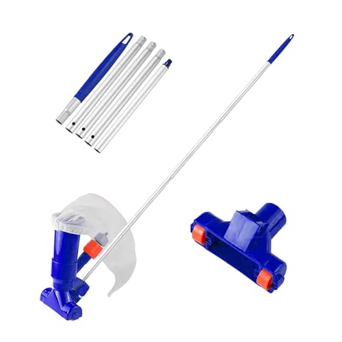 VNSMM Maintenance Kit Kit de Limpieza por aspiración para Piscinas, Cepillo Limpiador de Piscinas Profesional con Mango, Cabezal de succión para desinfección portátil, Filtro Kit Limpieza Piscina(A)