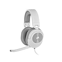 CORSAIR HS55 Stereo Gaming Headset (Leatherette Memory Foam Ear Pads, Omni-Directional Microphone, Multi-Platform Compatibility with Included Y-Cable Adapter) White (CA-9011261-AP)