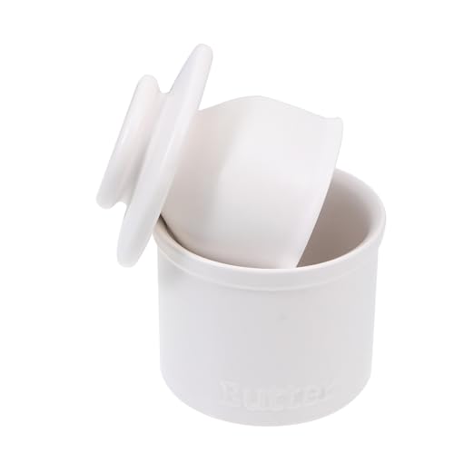 Mantequillera de porcelana con tapa para mantequilla francesa, recipiente para salsas, plato para mantequilla suave, manteca de oeste oeste de color