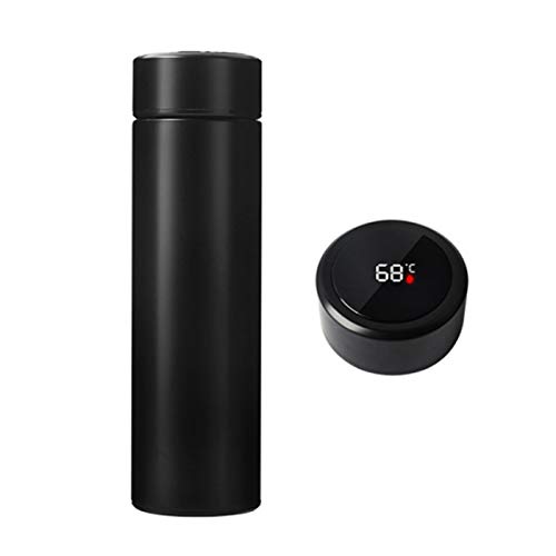 Taza Termo,KKmoon Vaso Termico Cafe 470ML Acero Inoxidable,Pantalla LED Tctil Inteligente con Temperatura,para Bebidas Fras y Calientes Bebidas t Caf Agua(Negro)
