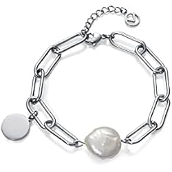 Pulseras De Plata Vieja Con Marquesitas Pulsera Viceroy 1317P01000 Chic acero y perla Mujer