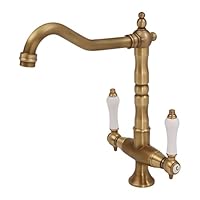 Grifo De Lavabo De Gran Altura, Grifo Retro Alto Con Mango De Cerámica