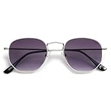 SOJOS Square Polarized Sunglasses for Women Men Small Hexagonal Polygon Mirrored Lens SJ1072 with Rave Frame/Grey Lens