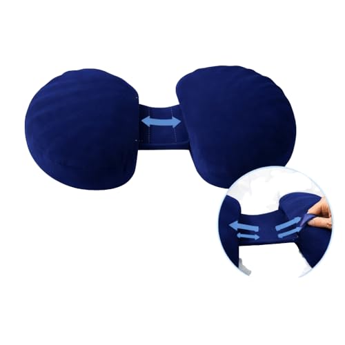 Image of H-Shaped Pregnancy Pillow | Adjustable Butterfly Dual Wedge for Back, Belly & Hip Pain Relief | Ultra Soft Velvet Maternity Body Support Pillow | Washable, Travel Friendly | Blue