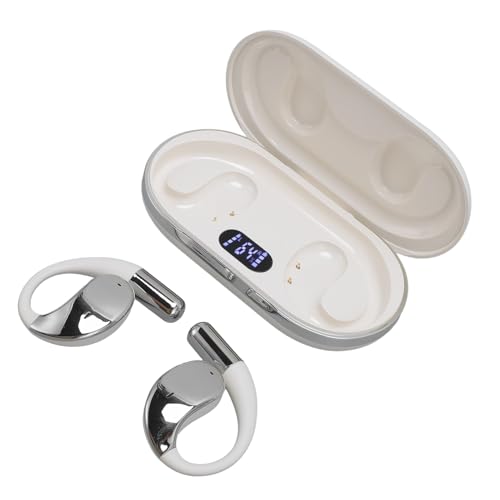 Omquot Auriculares Bluetooth Diseño Ergonómico con Cancelación de Ruido AI para Deportes Correr Conducir 2 Unidades (Color de Piel Blanco)