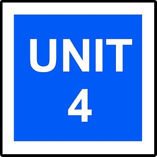 Image of Unit 4 | 40cm x 40cm | Blue/White - PVC Plastic Sign for Warehouses, Industrial Sites, Business Parks, and Storage Facilities | UK-Made with Renewable Energy | Low Carbon Footprint