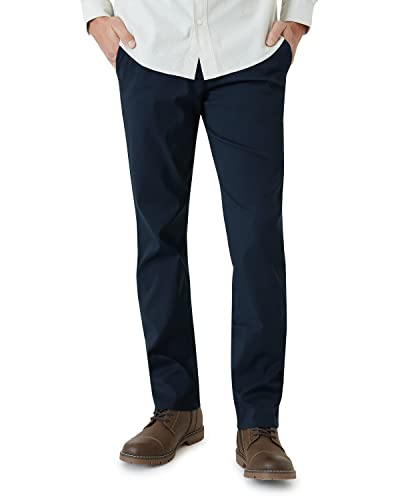Weatherproof Vintage Men's Regular Fit Excursion Pants - Ultra Stretch Casual Flat Front Chino, Size 36W X 34L, Navy #TOP21
