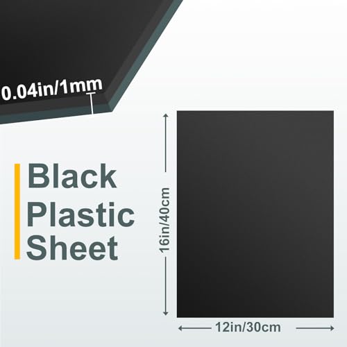 Image of 6 Pack Black Plastic Sheet 12x16x0.04 in Flexible High Tensile Plastic Sheets Black Plastic Panel for DIY Materials Handicrafts Home Decoration