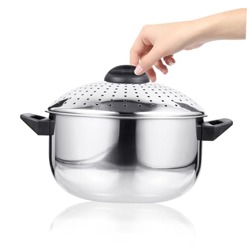CLISPEED Olla de Acero Inoxidable para Cocinar Fideos Antiadherente Rápida con Reforzado Ligera Portátil para Cocina Diaria