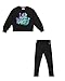 Produktbild Champion Mädchen Legacy Script Shop G (405043) -Ultra-Light Soft Compact Powerblend Fleece Crewneck & Leggings Anzug, Schwarz (KK001), 3-4 Years