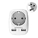 TESSAN Adaptador Enchufe Ingles UK Inglaterra Adaptador de Viaje con 2 USB (2.4A), Español 2 Patas Europa hacia 3 Patas Reino Unido RU para Irlanda Escocia Britanico Maldivas(Tipo G) Blanco
