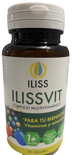 Complejo multivitaminico ILISSVIT 30 capsulas. Rendimiento fisico y mental. Cansancio y fatiga. Intolerancias alimentarias. 1 al día.