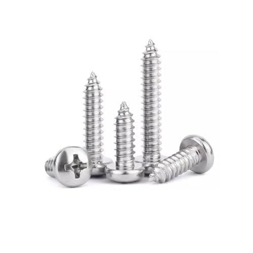 50個 M1 M1.2 M1.4 M1.7 M1.8 M2 M2.2 M2.3 M2.6 GB845 304ステンレス鋼 クロスパン丸頭セルフタッピング木ネジ(3.5mm,M1.4)