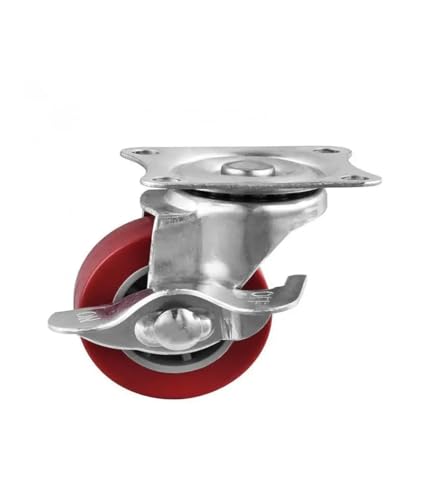 Roulettes en PU marron de 1.5 pouces, finition soignée et tête pivotante universelle