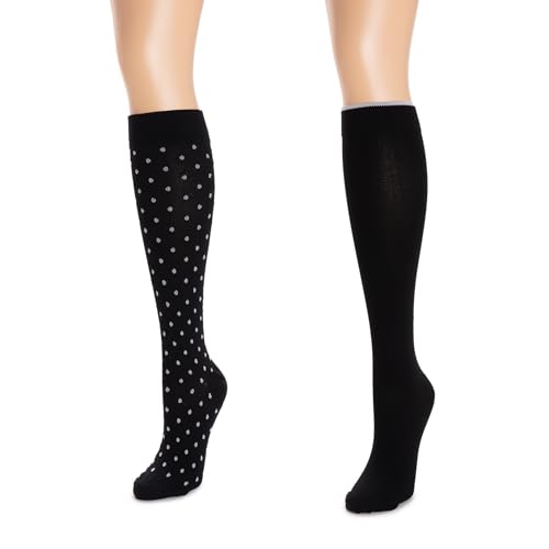 Image of MUK LUKS Women's 2 Pair Pack Nylon Compression Knee High Socks