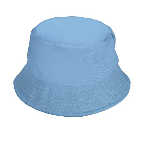 Sibba Sombrero de Pescador Verano Sombrilla Unisex para Mujeres Hombres Vacaciones Senderismo Camping Compras 56-58 mm Colores Lisos Azul M