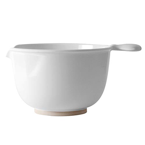 WACA Rührschüssel 3,75L in weiß mit Gummiring – standfest & spülmaschinengeeignet – oberflächenhart & formstabil – geschmacksneutral – Melamin-Schüssel Made in Germany für Küche, Gastro & Imbiss