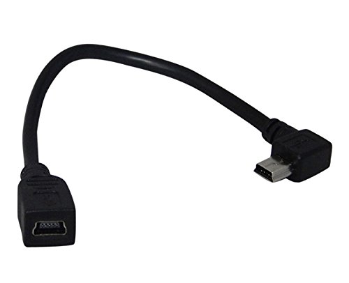 YCS Basics USB 2.0 Mini B Female to Right Angle Mini B Male Extension Cable 0.5 Ft U2GHRA.5-B