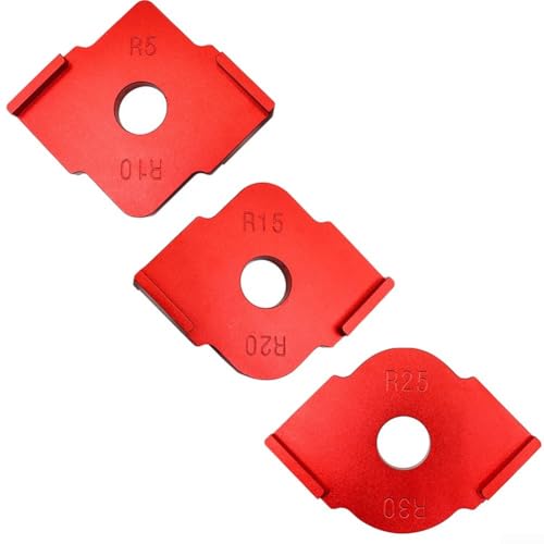 Plantillas de enrutador de acabado rojo anodizado hechas de aleación de aluminio perfectamente adecuadas para cortes precisos de madera con varios radios (R15-R20)