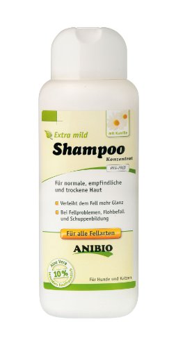 Anibio Sensitive Hunde Shampoo 250ml | ph-neutral | für mehr Glanz | bei empfindlicher Haut | erhält den Säureschutz der Haut | bei Fellverfilzung oder Schuppenbildung | Shampo mit Bio Aloe Vera