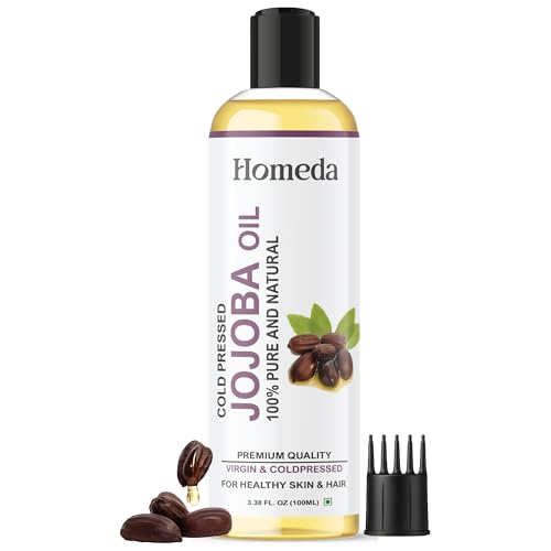 Image of Cold Pressed Jojoba Oil for Hair Growth, Face Glow, Skin (100 ml) 100% Pure, Organic, Virgin & Unrefined