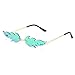 Randlos Welle Sonnenbrillen Mode Vintage Unisex Flamme Sonnenbrille Creative Sonnenbrill Damen Herren Unisex Feuer Flamme Sonnenbrille Frauen Männer Flamme Sonnenbrille Weibliche Randlos Trendy Grün