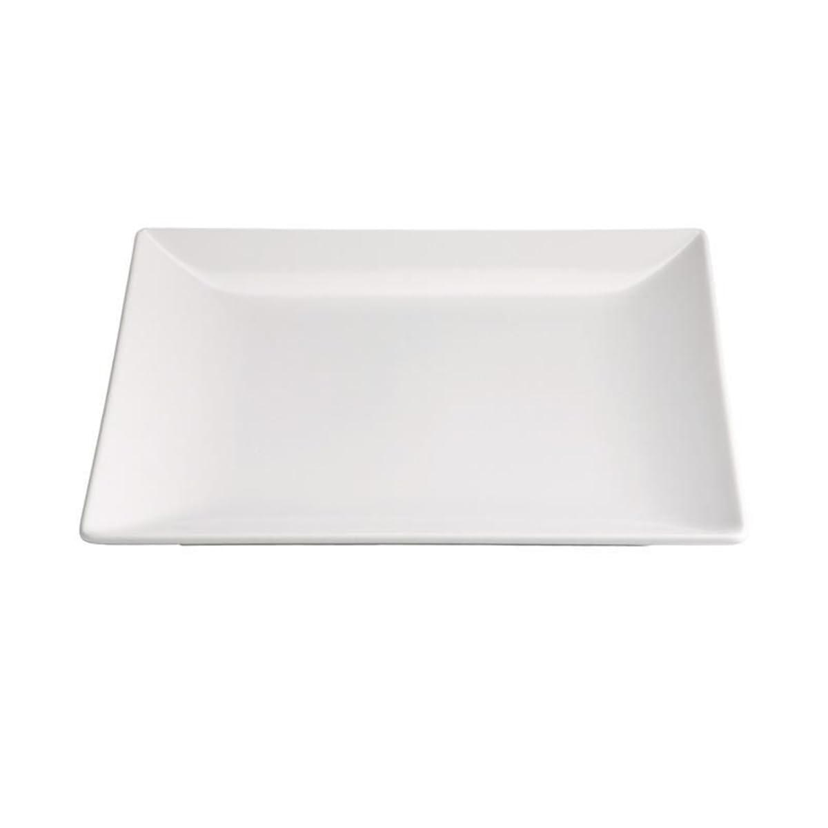 Lot de 12 assiettes carrés LAURA, assiette plates pour service de table en porcelaine blanche - Longueur 18 x largeur 18 x Hauteur 1,7 cm