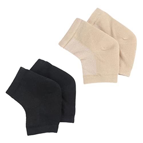 IWOWHERO Moisturizing Spa Socks Toeless Heel Socks Women Gel Socks for Cracked Dry