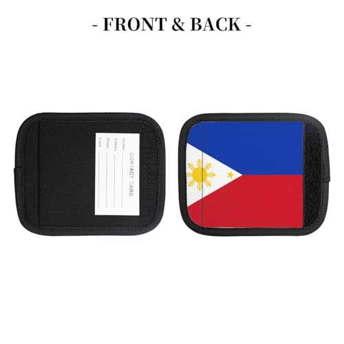 2 Pcs Luggage Handle Wraps, Philippine Flag Print Grip Handle Cover/Travel Bag Identifier for Suitcase Accessories4