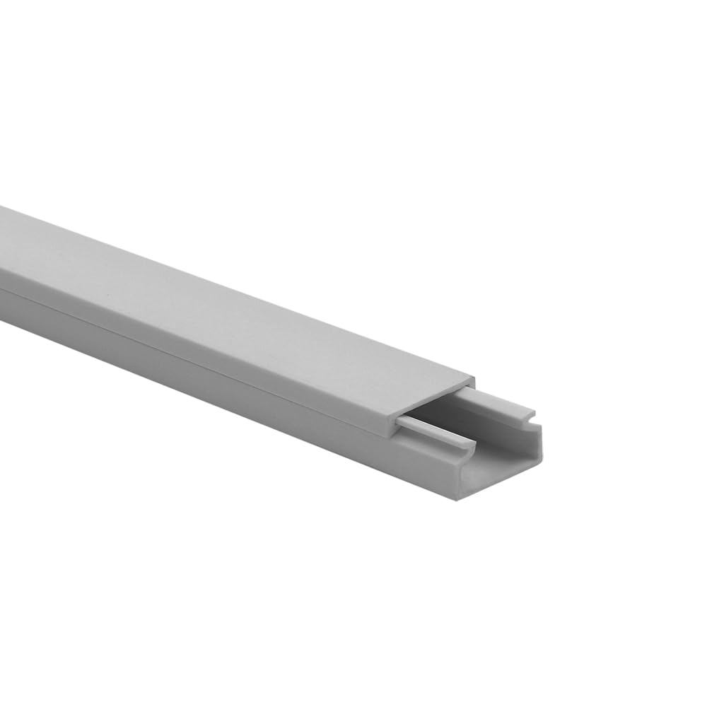 10m KOMIB Kabelkanal/Kabelkanäle/Kabelführung - Verschiedene Größen und Farben - Schraubbar - 5 x 2m Stangen - (Grau - Steingrau, 20 x 10 mm)
