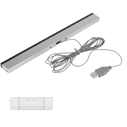Barre Capteur USB pour Wii U PC - Capteur Wii Infrarouge IR avec Support Adhésif, Sensor Bar Wii USB Plug and Play, Distance 1-3M 3 Joueurs, Remplacement Console Jeu Ordinateur