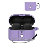 For ソニー(SONY) WF-1000XM6 ケース カバー【YANMONGI】ワイヤレス イヤーホン 保護カバー シリコン ーチェーン付き 耐衝撃 落下防止 防水 防塵 指紋防止 キズ防止 充電便利 ソニー(SONY) WF-1000XM6 対応 (パープル)