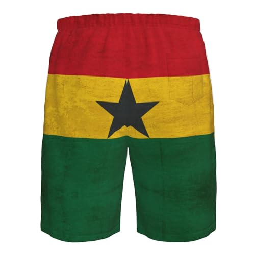 Ghana Flag Ghana Emblem Mens Beach Short Quick Dry Board Shorts Running Short Swim Shorts4