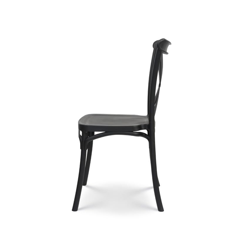 Kosmi Chaise Noire Style BISTROT en résine polypropylène